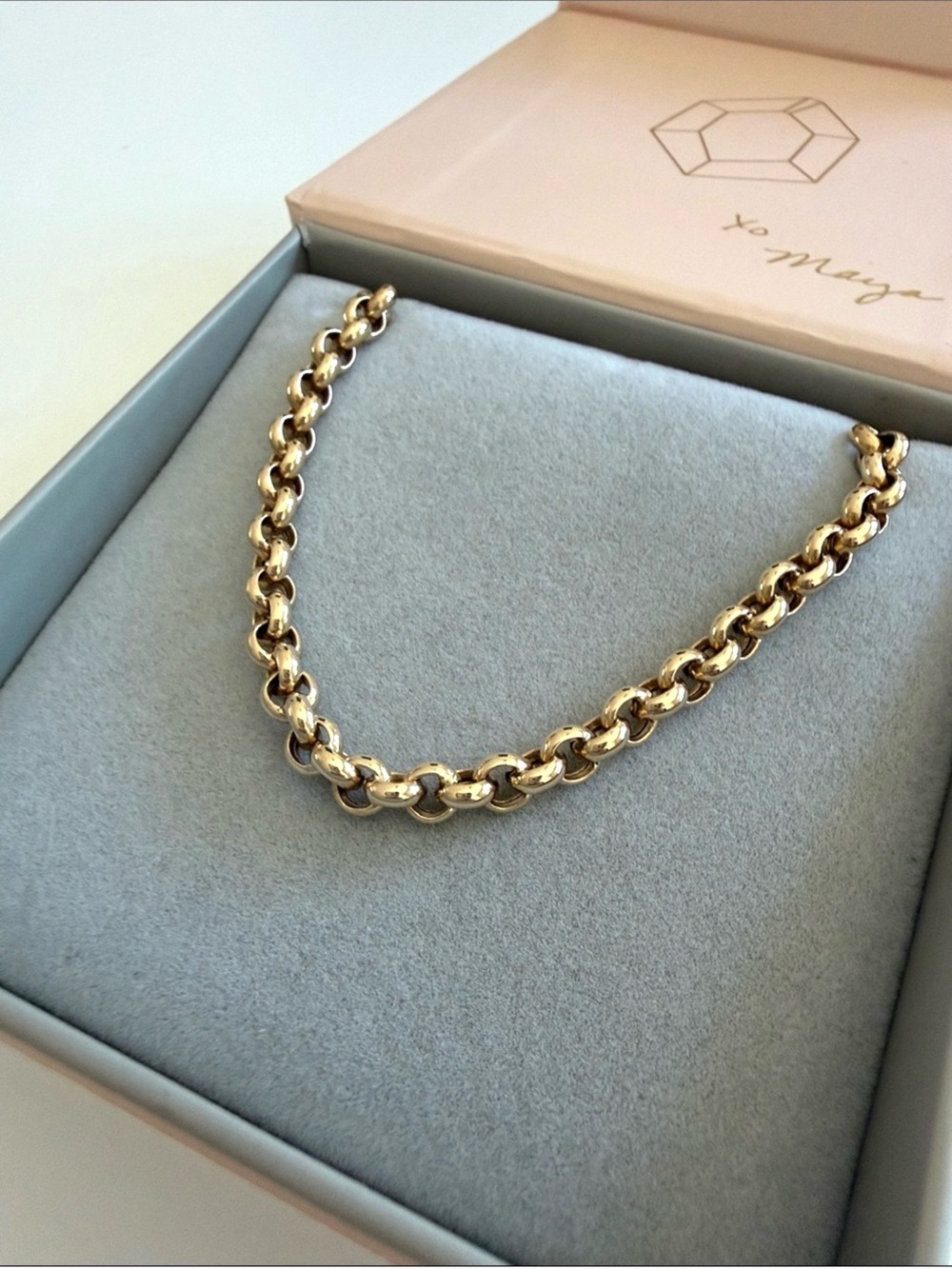 14k Solid Gold Maya Brenner Rolo Bracelet